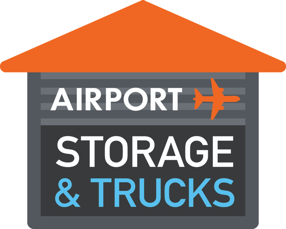 airport storage and trucks logo