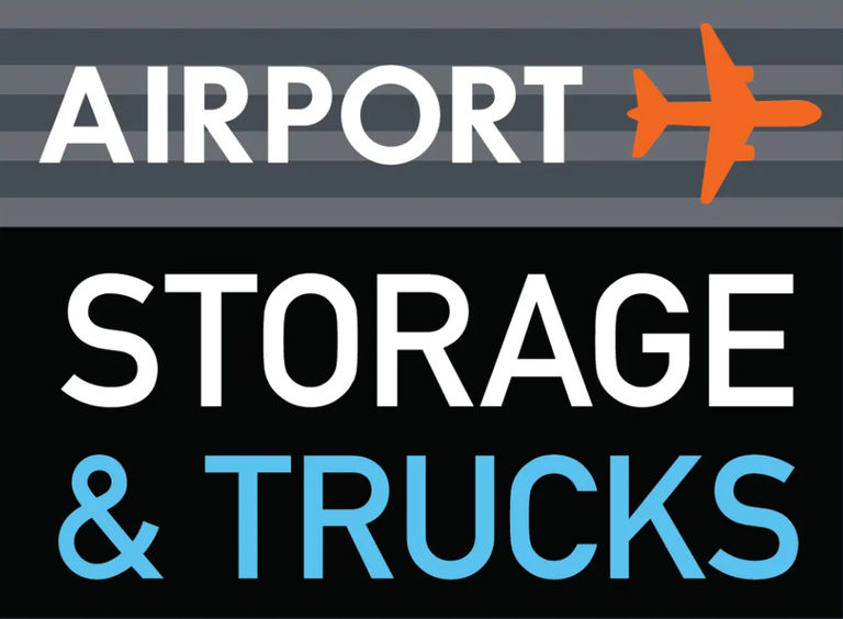 airport storage and trucks logo